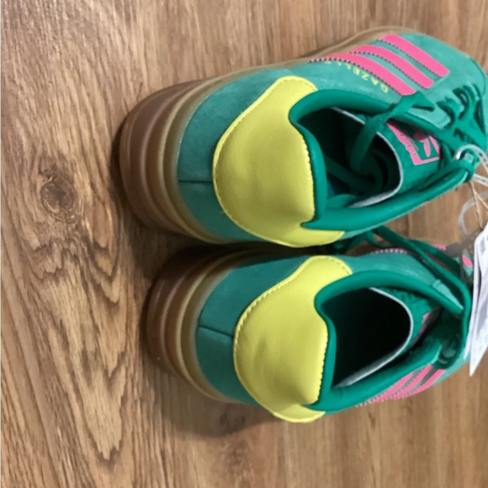 Adidas Women's Teal and Pink Sneakers - Picture 2 of 3